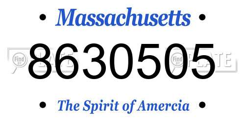 8630505 Massachusetts License Plate