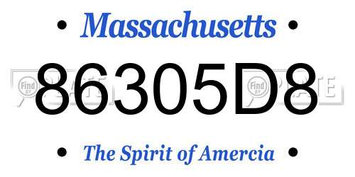 86305D8 Massachusetts License Plate