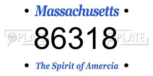 86318 Massachusetts License Plate