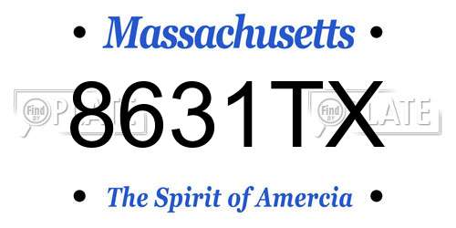 8631TX Massachusetts License Plate