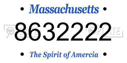 8632222 Massachusetts License Plate