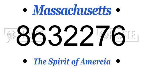 8632276 Massachusetts License Plate
