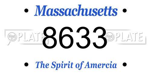 8633 Massachusetts License Plate