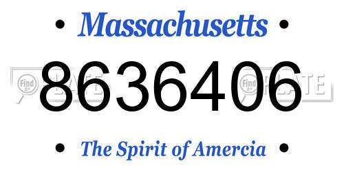 8636406 Massachusetts License Plate