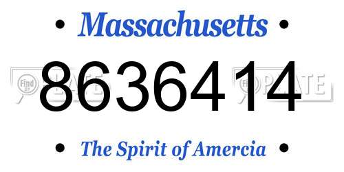 8636414 Massachusetts License Plate
