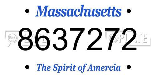 8637272 Massachusetts License Plate