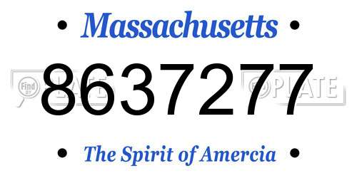 8637277 Massachusetts License Plate