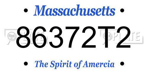 86372T2 Massachusetts License Plate