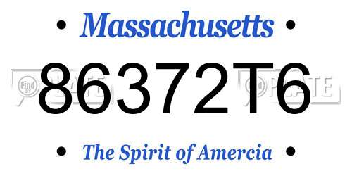 86372T6 Massachusetts License Plate