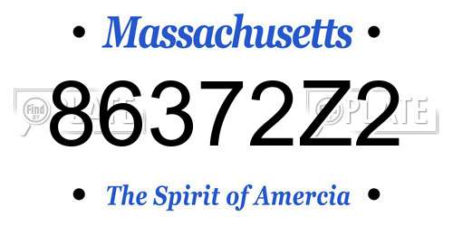 86372Z2 Massachusetts License Plate