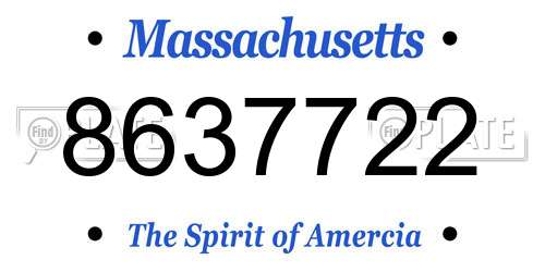 8637722 Massachusetts License Plate