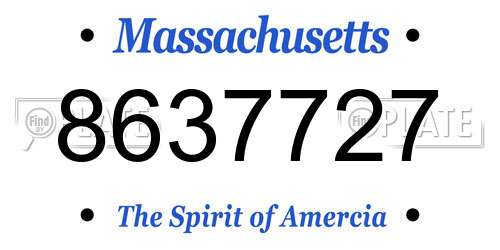 8637727 Massachusetts License Plate