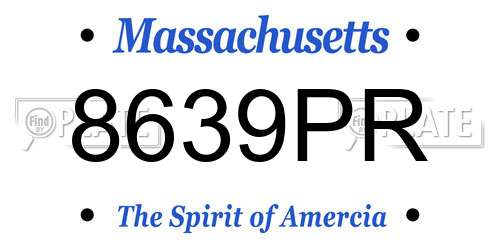 8639PR Massachusetts License Plate