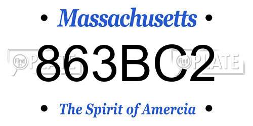 863BC2 Massachusetts License Plate