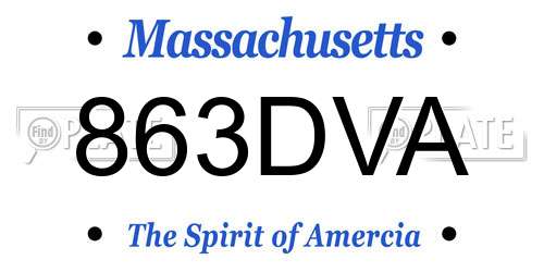 863DVA Massachusetts License Plate