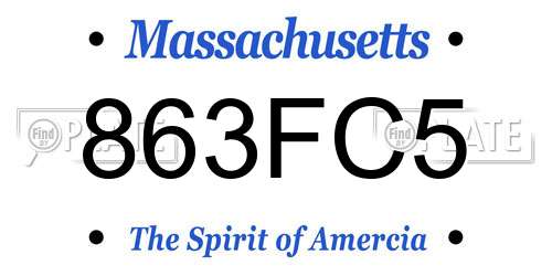 863FC5 Massachusetts License Plate
