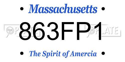 863FP1 Massachusetts License Plate