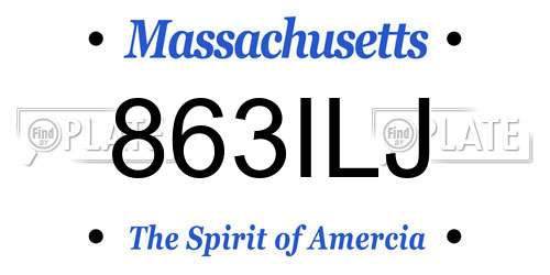 863ILJ Massachusetts License Plate
