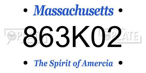 863K02 Massachusetts License Plate