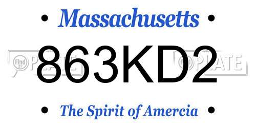 863KD2 Massachusetts License Plate