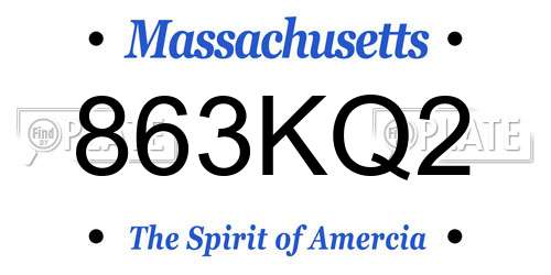 863KQ2 Massachusetts License Plate