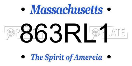 863RL1 Massachusetts License Plate