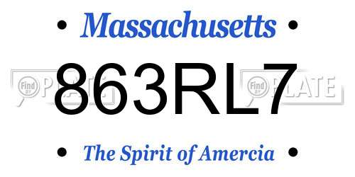 863RL7 Massachusetts License Plate