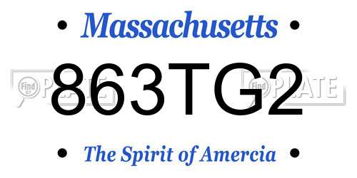 863TG2 Massachusetts License Plate