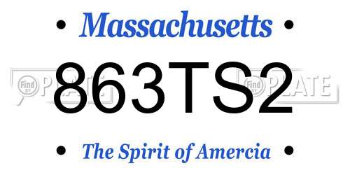 863TS2 Massachusetts License Plate