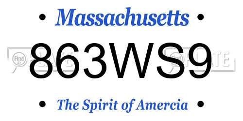 863WS9 Massachusetts License Plate