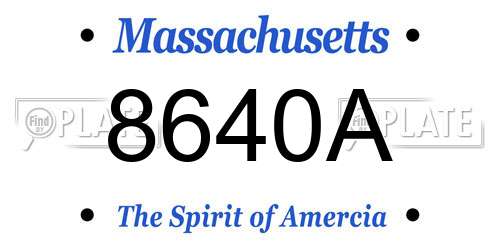 8640A Massachusetts License Plate