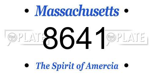 8641 Massachusetts License Plate