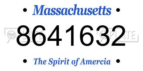 8641632 Massachusetts License Plate