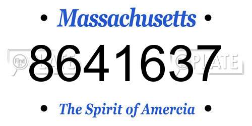 8641637 Massachusetts License Plate