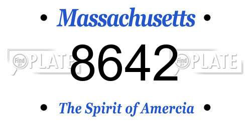 8642 Massachusetts License Plate