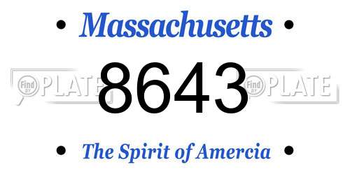 8643 Massachusetts License Plate
