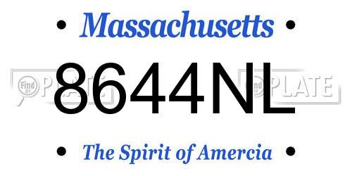 8644NL Massachusetts License Plate