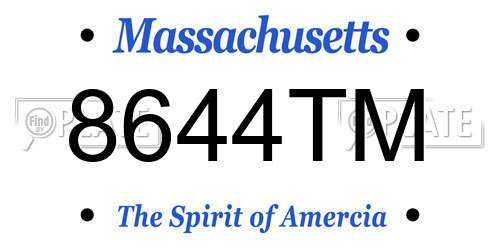 8644TM Massachusetts License Plate