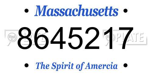 8645217 Massachusetts License Plate
