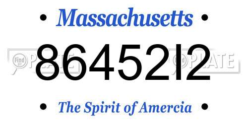 86452I2 Massachusetts License Plate