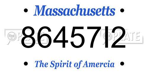 86457I2 Massachusetts License Plate