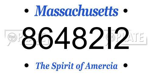 86482I2 Massachusetts License Plate