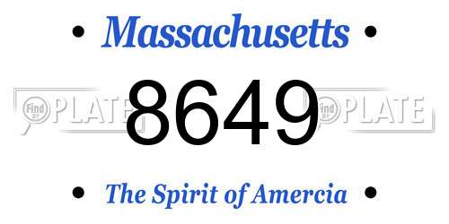 8649 Massachusetts License Plate