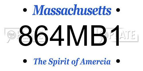 864MB1 Massachusetts License Plate