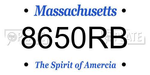 8650RB Massachusetts License Plate