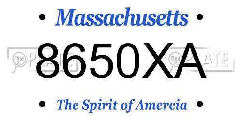 8650XA Massachusetts License Plate