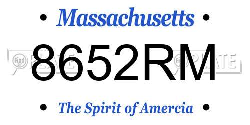 8652RM Massachusetts License Plate