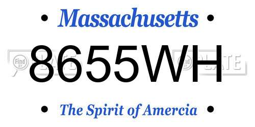 8655WH Massachusetts License Plate