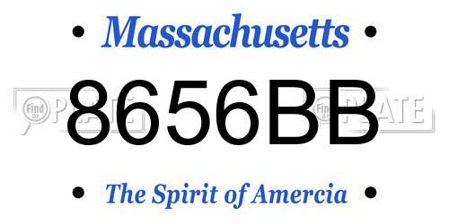 8656BB Massachusetts License Plate