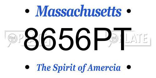 8656PT Massachusetts License Plate